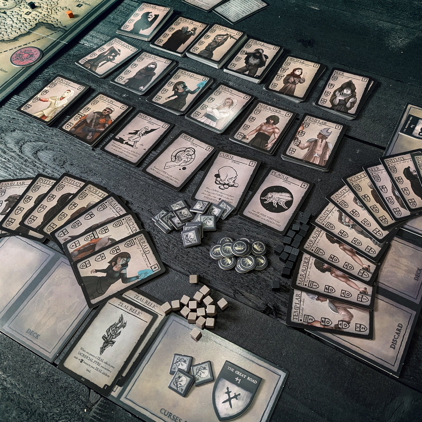 Cards for the cult deckbuilding strategy board game by Archon Games.