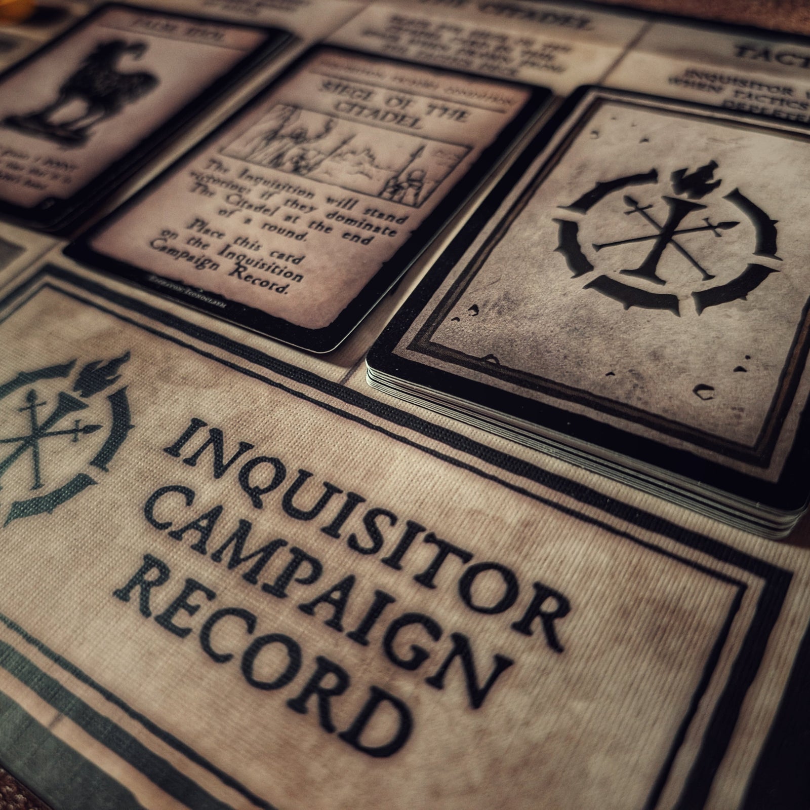 Campaign record playmat for the Iconoclasm expansion to Eschaton