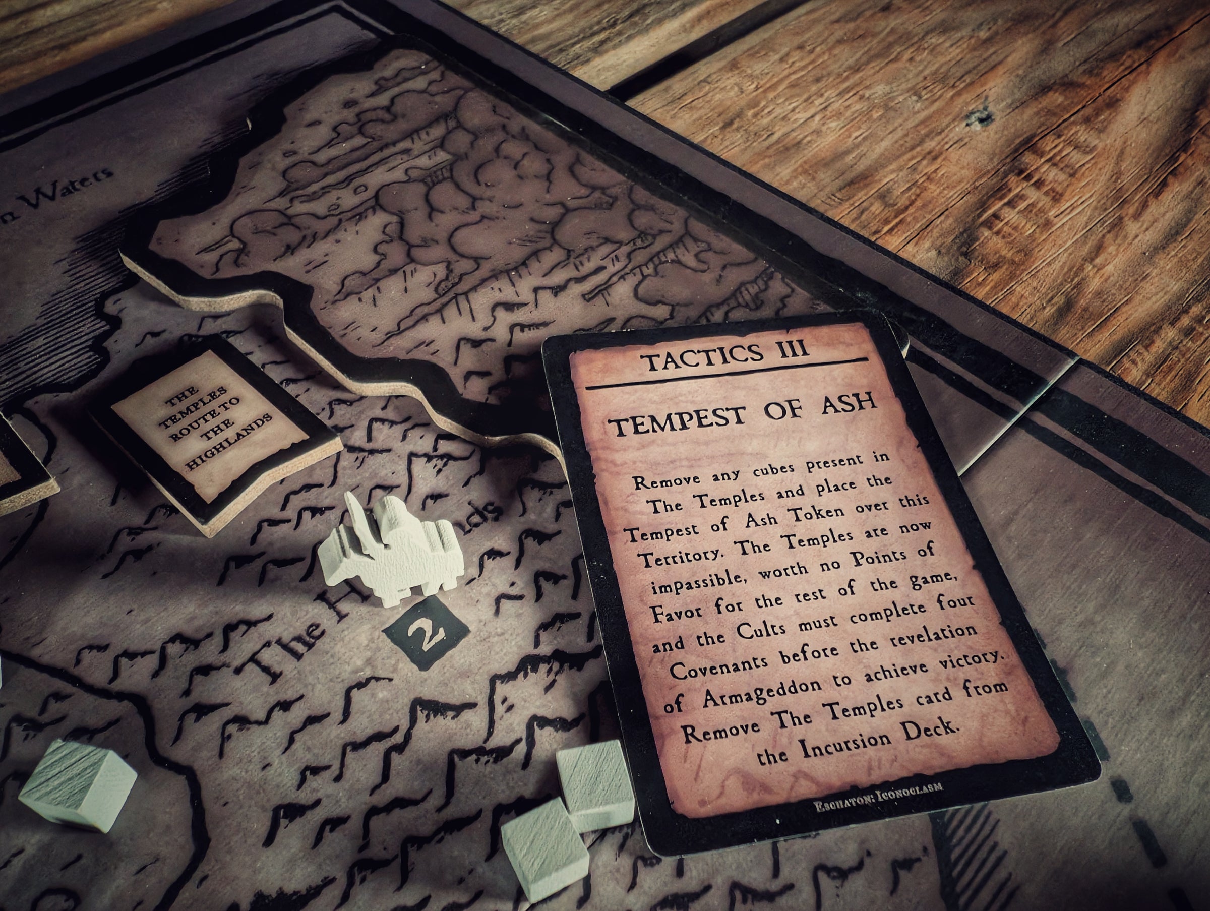 Territory destruction token and the associated Inquisitor tactics card.