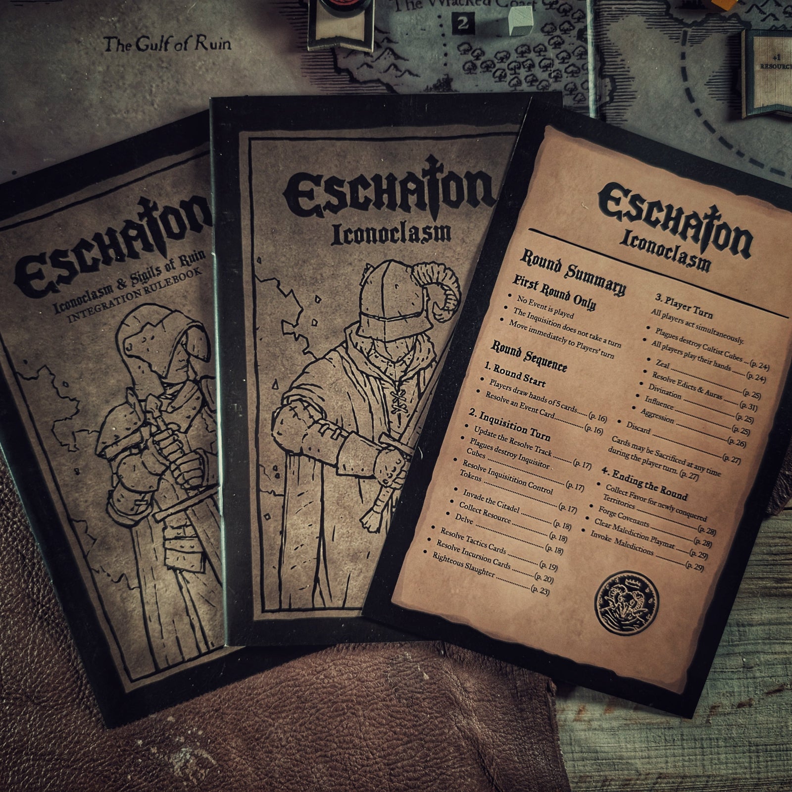 Expansion rulebooks for Eschaton and Round Summary Sheet