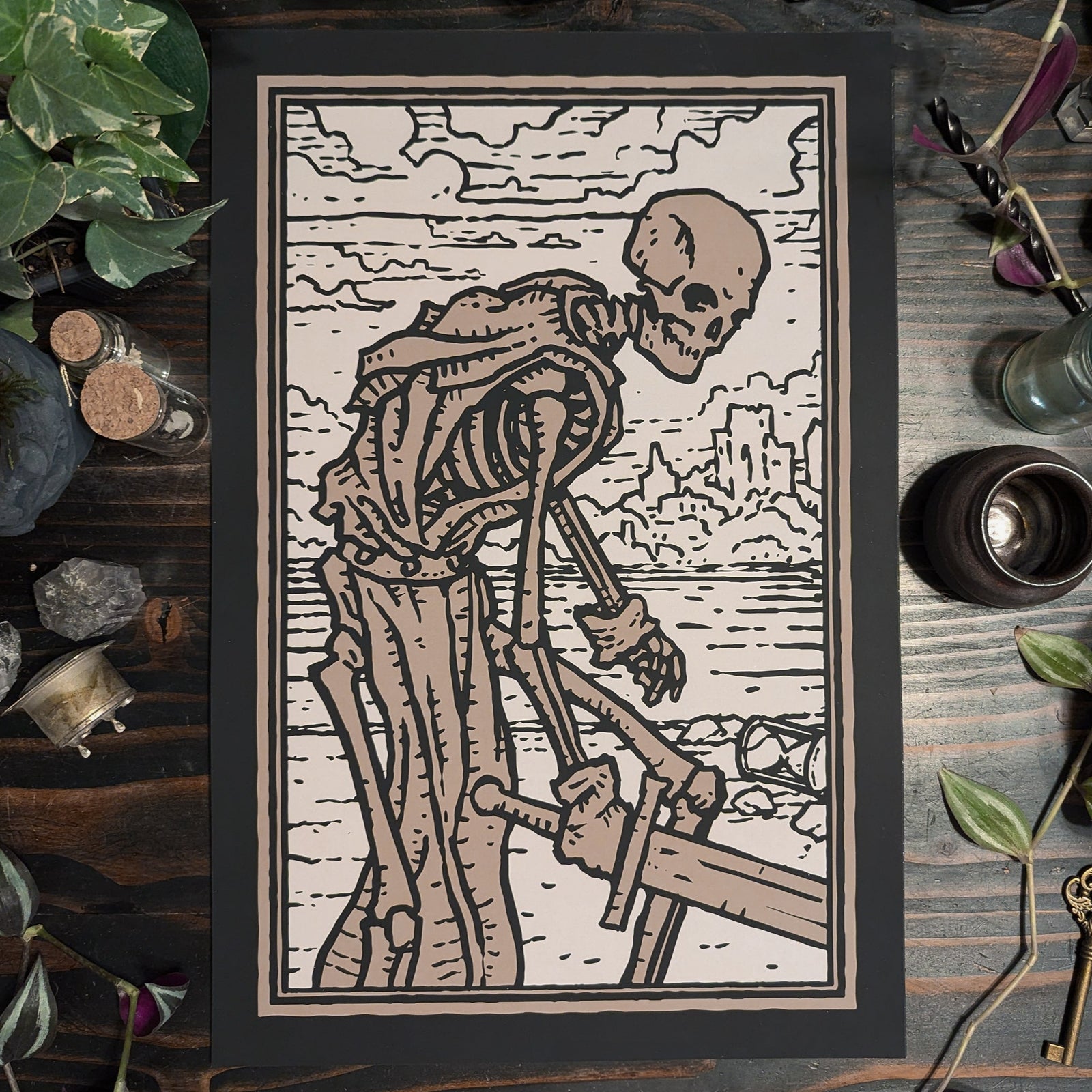 Skeletal Visage Art Print by Adam Watts - Archon Games | Velnias