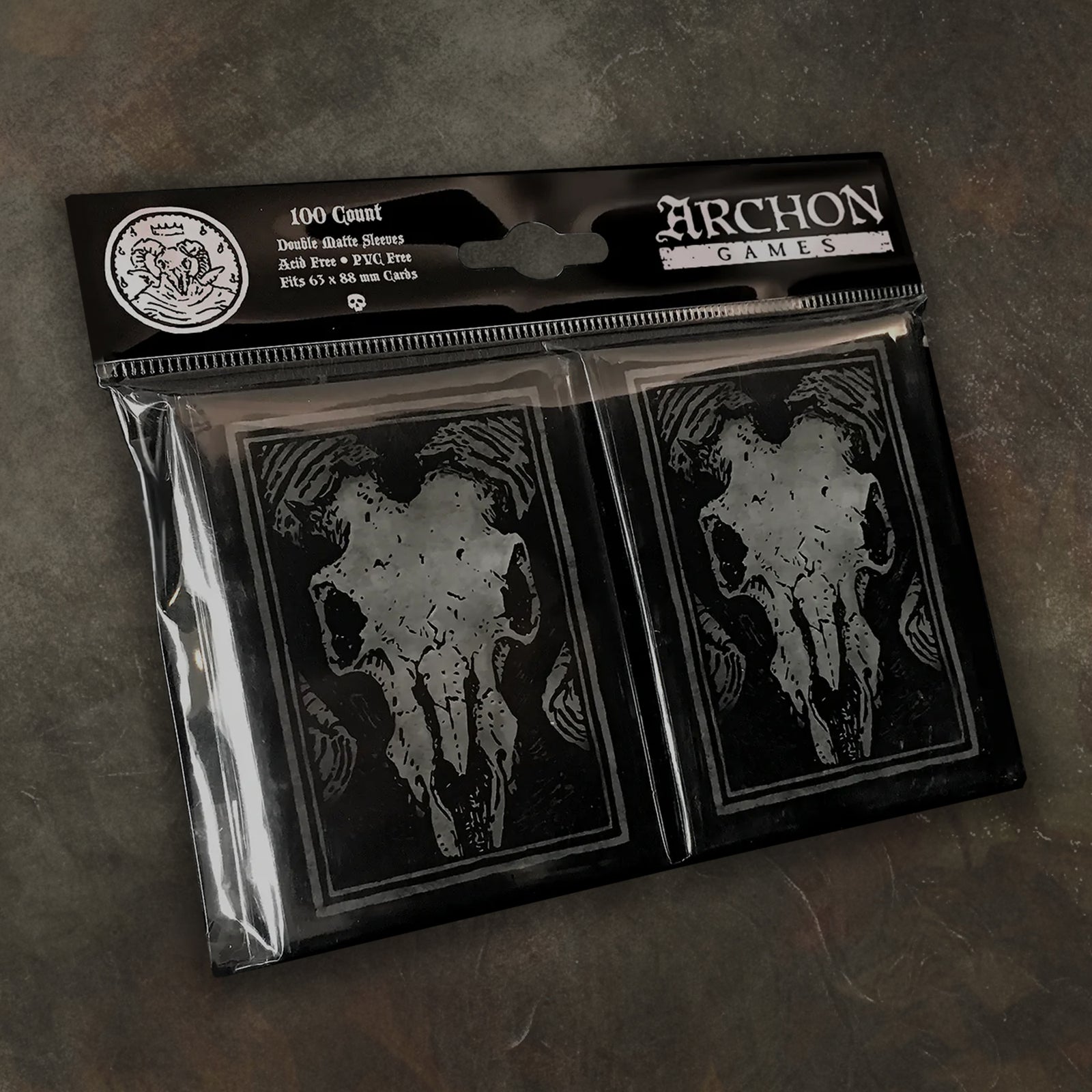 Eschaton Card Sleeves from Archon Games. Fits 63 x 88mm Cards. Dark Fantasy Card Sleeves.